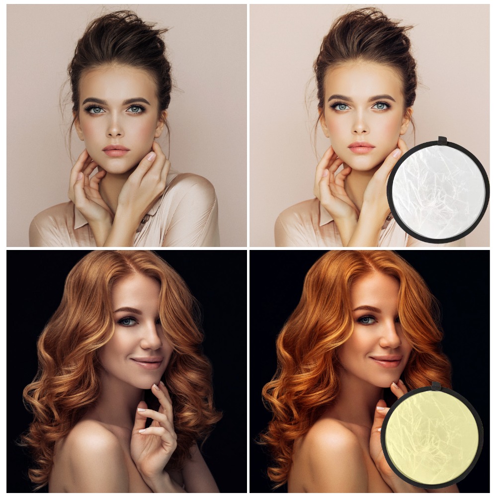 Reflector Disc Silver - 30cm Photography Light Reflector 5-in-1 Kit