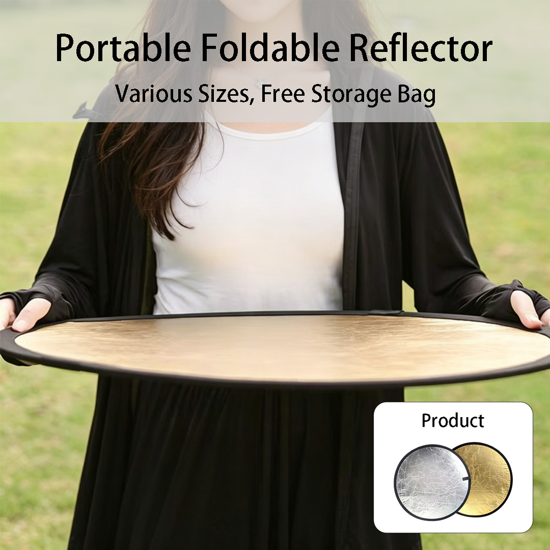 Reflector Disc Silver - 30、60cm Round Dual‑Sided Silver White Reflector