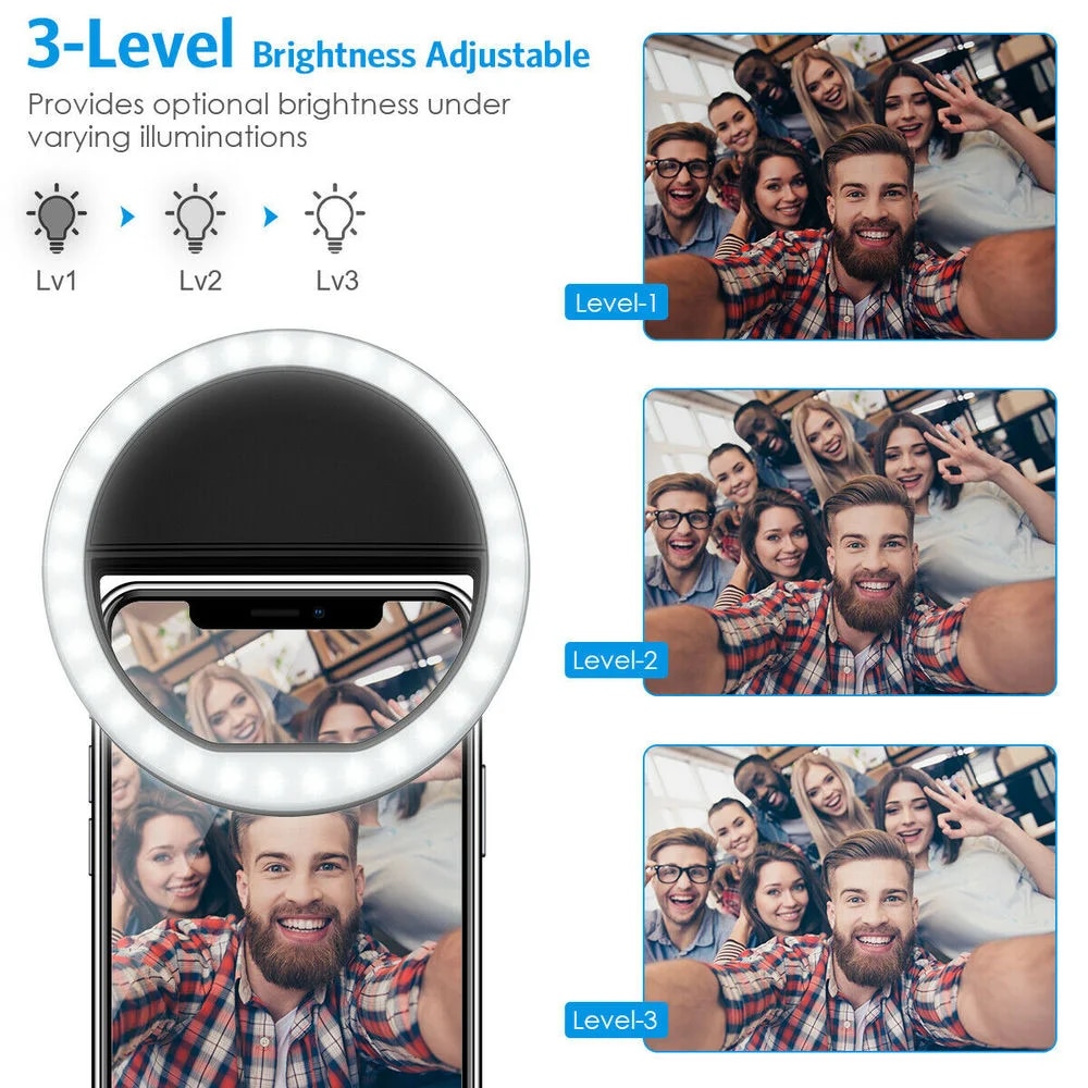 USB Rechargeable LED Selfie Ri - Photography Lighting Professional review and price