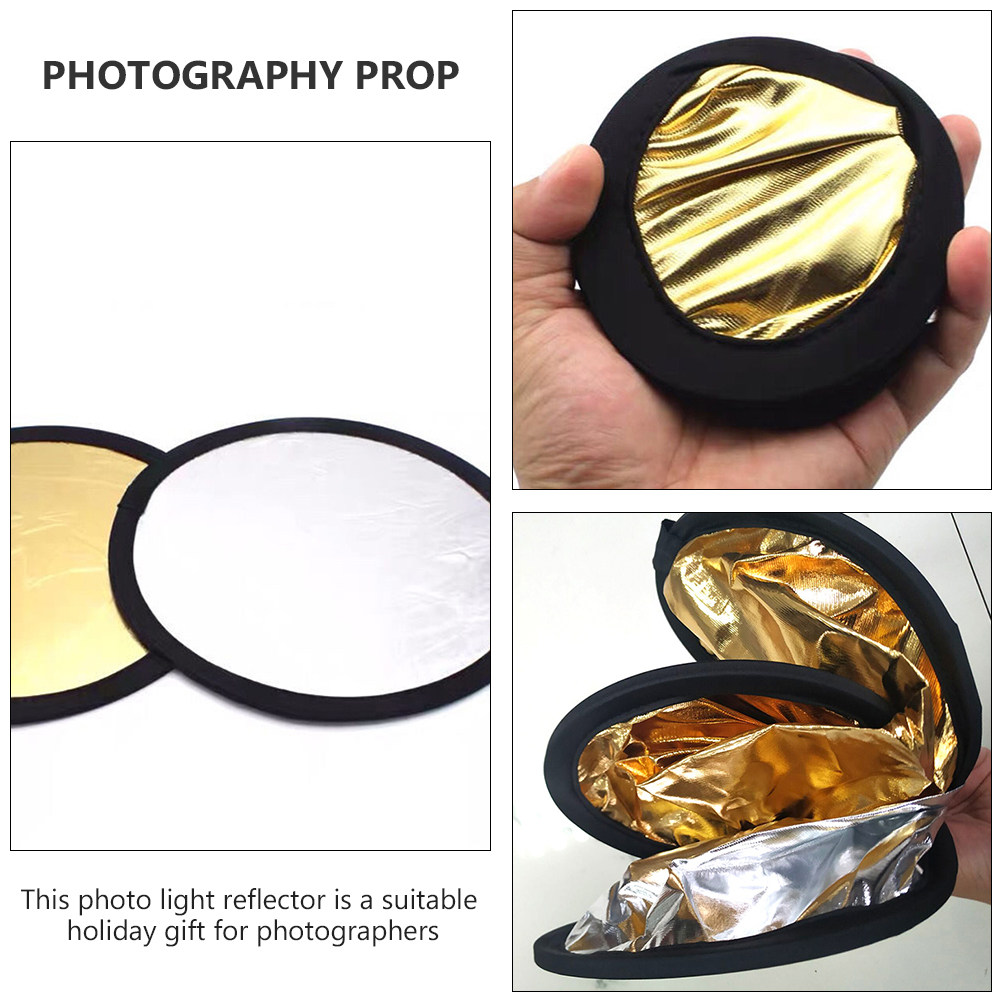 2Pcs Photo Light in 1 Gold Sil - Reflector Disc Silver review and price