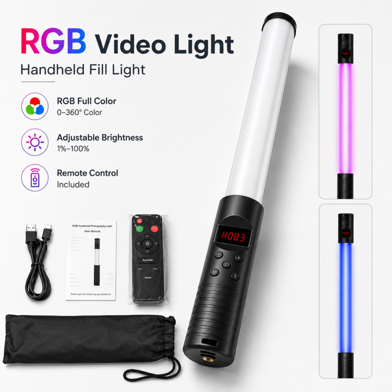 RGB Handheld Video Light Wand, - Torjim Rgb Photography Video Lighting review and price
