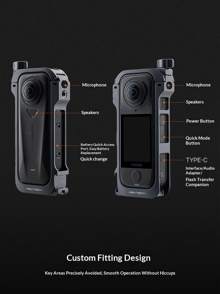 PGYTECH Camera Cage for Insta3 - Insta360 Camera X4 review and price
