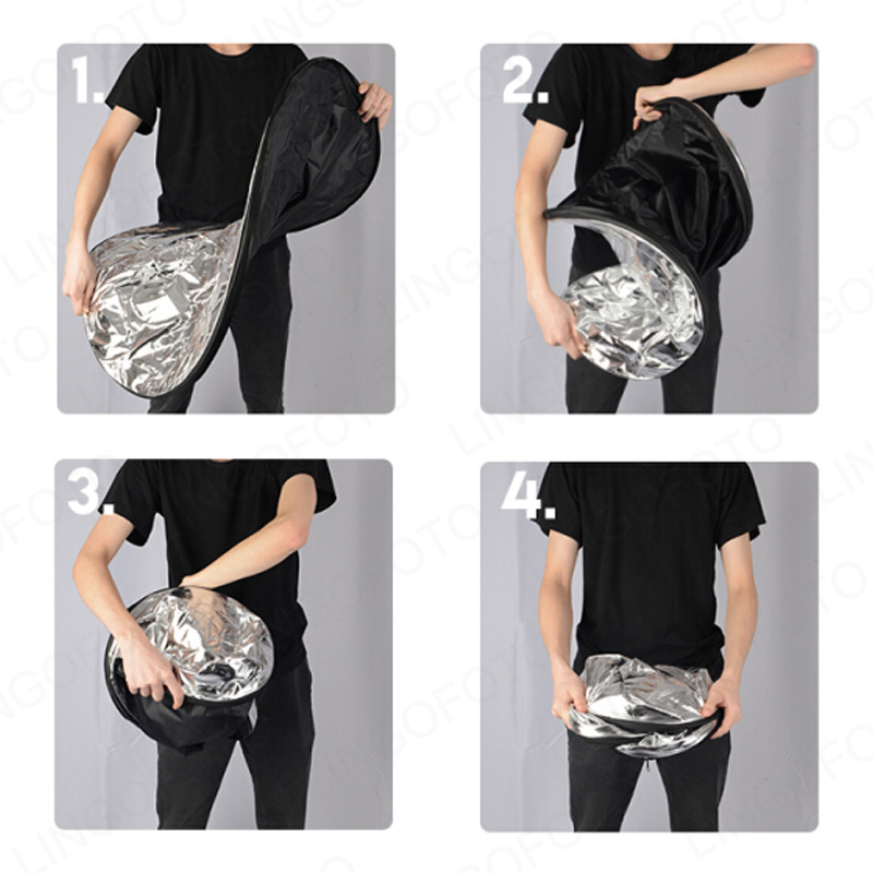 2 in 1 , 40cm Collapsible Roun - Reflector Disc Silver review and price