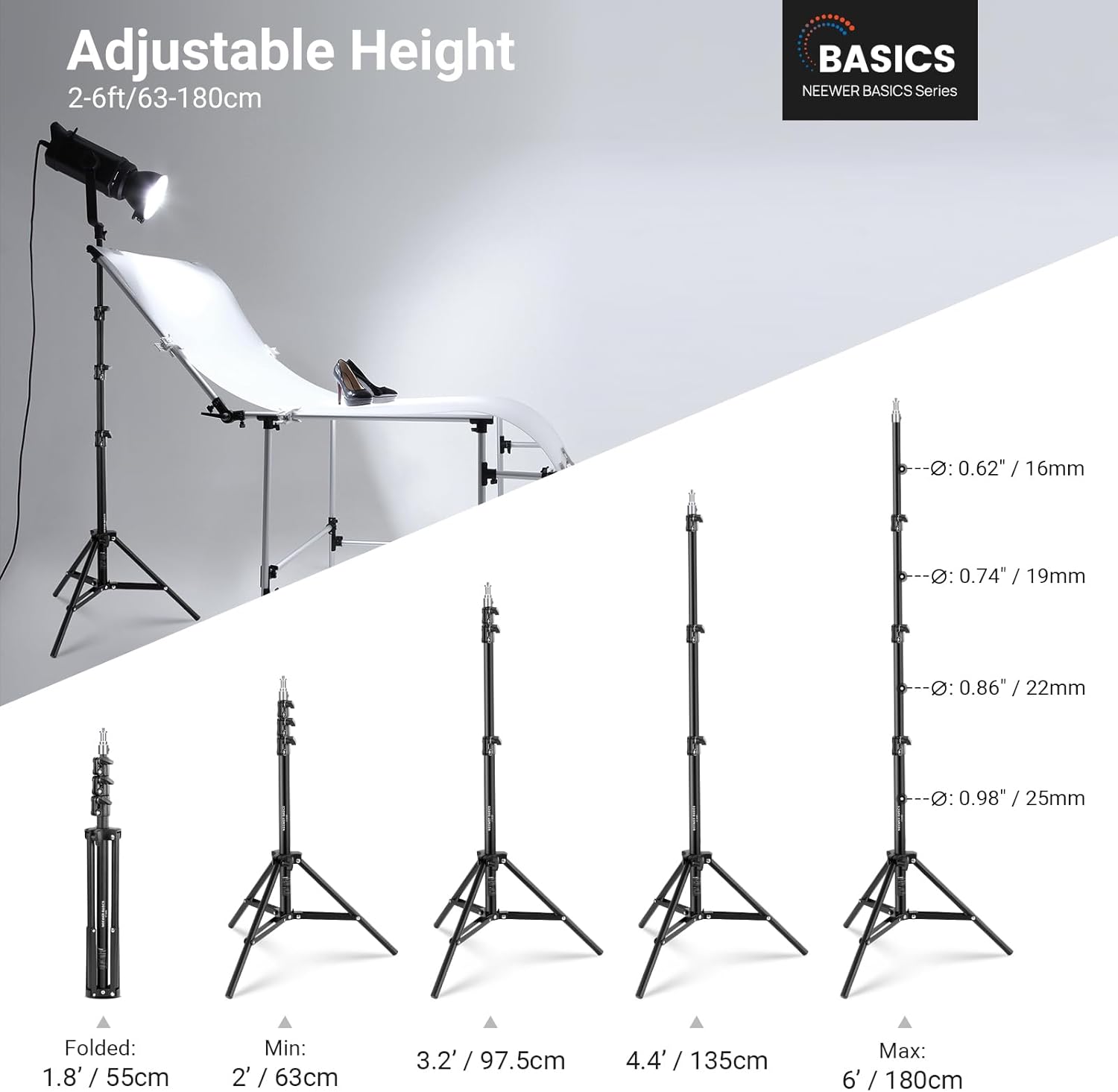 NEEWER Basics 6ft/180cm Photog - Photography Lighting Basics review and price